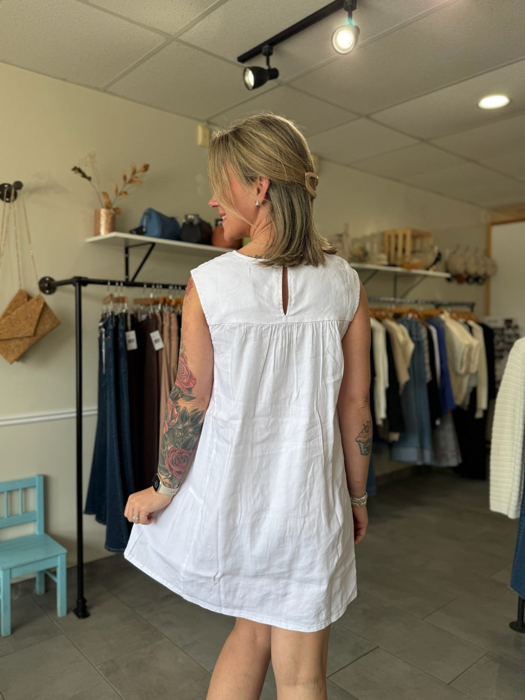 Alice Linen Dress | White